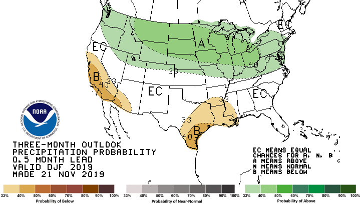 Three Month Precipitation Probability Outlook